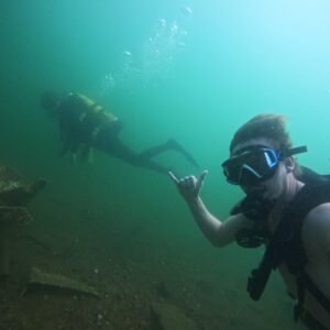 Epic dive with a customer